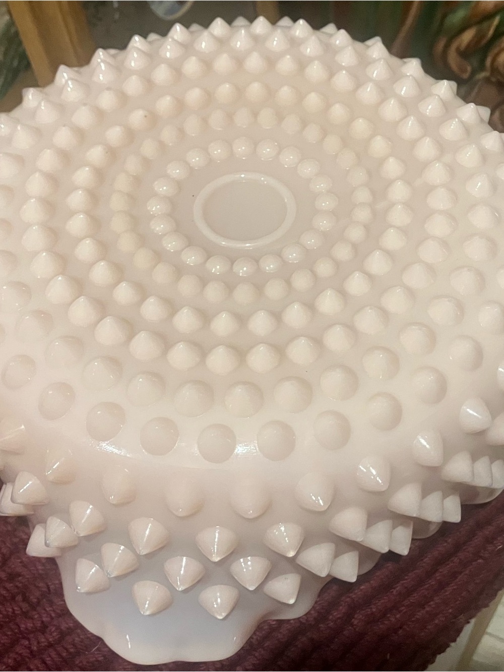 Fenton Blush Pink Hobnail Glass Bowl - Picture 2 of 3